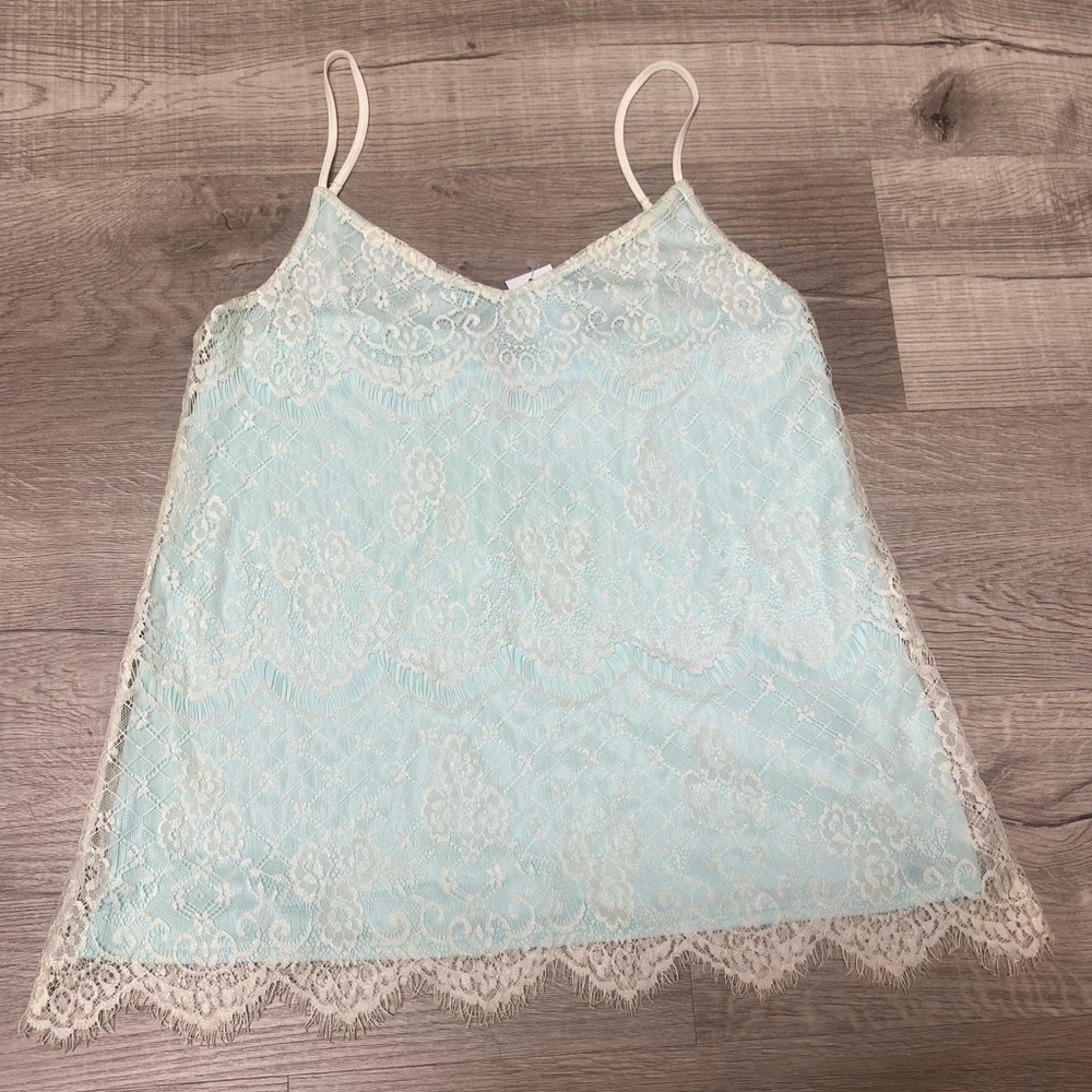 Maurices Ivory Lace Aqua Camisole